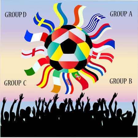 Vector Collection of National Flags - Groups of European football championship 2012のイラスト素材