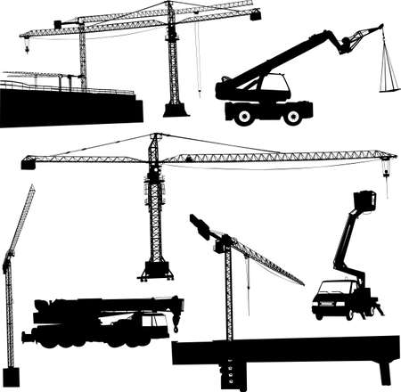 construction crane collection - vectorのイラスト素材