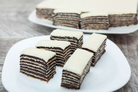 Homemade cake with poppy seedの写真素材