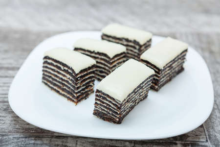 Homemade cake with poppy seedの写真素材