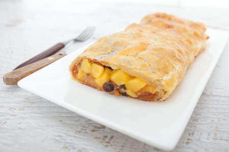 Sweet homemade peach pieの写真素材