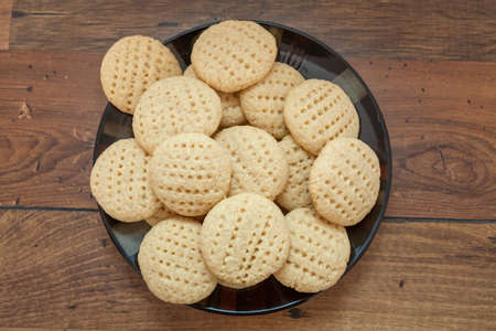 Coconut sweet biscuit on plateの写真素材