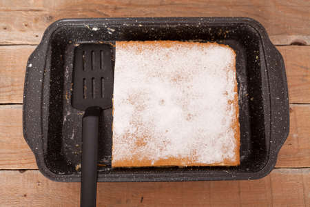 Homemade creamy vanilla cake