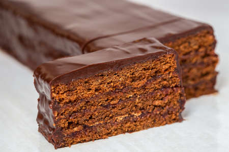 Sacher cake - traditional Austrian chocolate dessertの写真素材