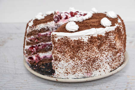 Sweet chocolate cherry cake