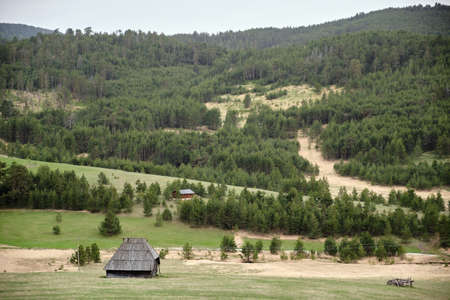 Panoramic view of idyllic mountain scenery
