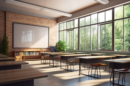 Inside the School Classroom. Step into a world of learningの素材
