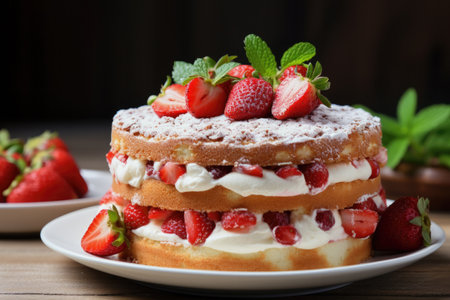 Delightful strawberry and cream sponge cakeの素材