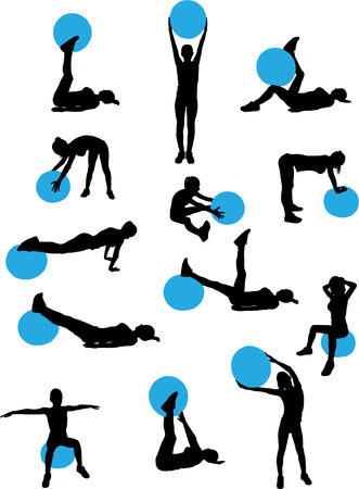 woman pilates workout collection - vectorのイラスト素材