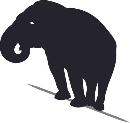Silhouette of black Elephantのイラスト素材