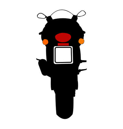 Motorcycle Silhouette Rear Viewのイラスト素材