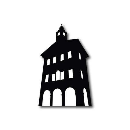 Silhouette of old buildingのイラスト素材