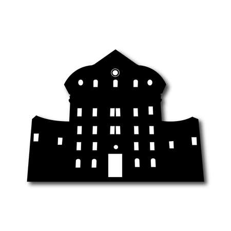Silhouette of old buildingのイラスト素材