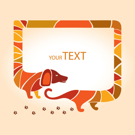 Vector cartoon illustration of Dachshund dogのイラスト素材