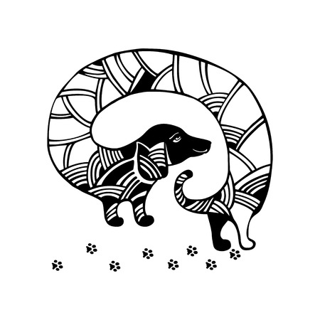 Dachshund dog. Vector cartoon illustration.のイラスト素材