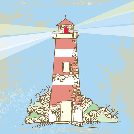 Lighthouse on a textured backgroundのイラスト素材