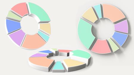 Crircle of cake slide for info graphic charts 3d rendering.の写真素材
