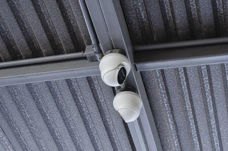 Security camera for indoor, dome, installed in an industry or factory
