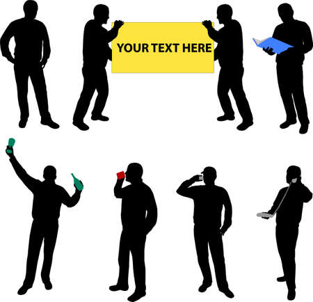 high quality silhouettes of peopleのイラスト素材