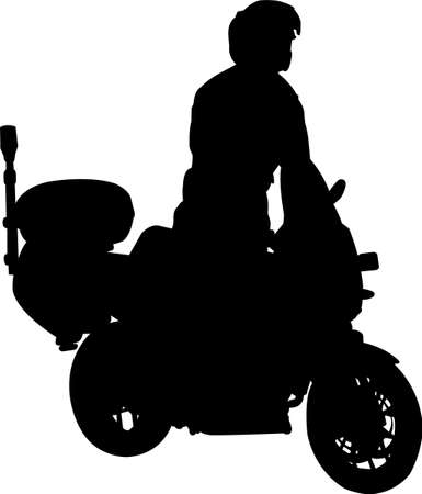 motorcyclist silhouette のイラスト素材