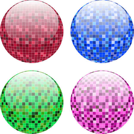 colorful disco balls - vectorのイラスト素材