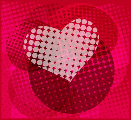 halftone heart background のイラスト素材