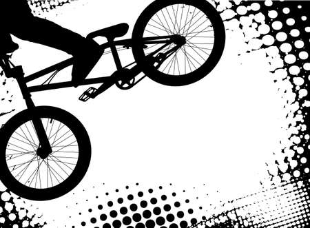 bmx halftone background with copy space - vectorのイラスト素材