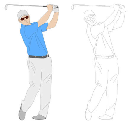 golfer illustration  - vectorのイラスト素材