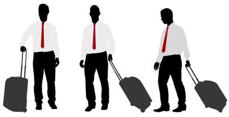 men with traveling bags - vectorのイラスト素材