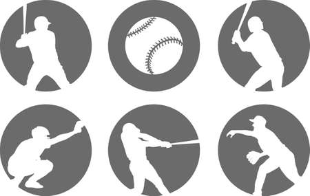 simple baseball icons set - vectorのイラスト素材
