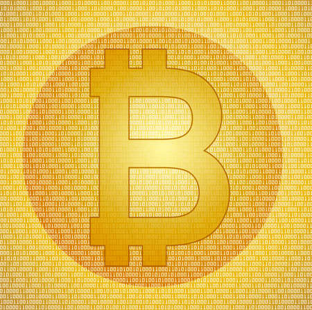 bitcoin symbol on the abstract digital background - vector