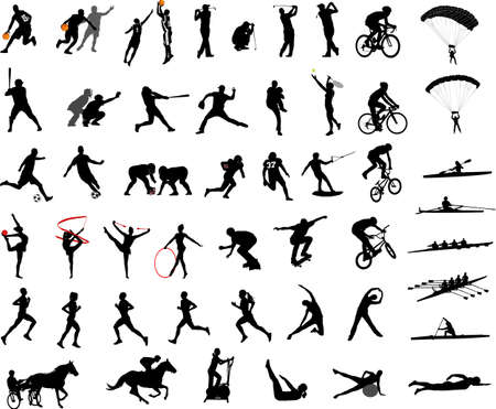 sport silhouettes collection - vectorのイラスト素材