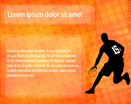 basketball player silhouette on the abstract background - vectorのイラスト素材