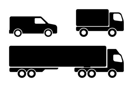 van,truck and lorry icon. simple flat design - vectorのイラスト素材
