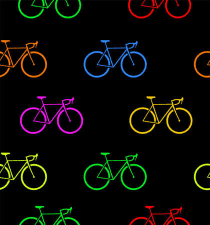 colorful bicycles seamless pattern - vectorのイラスト素材