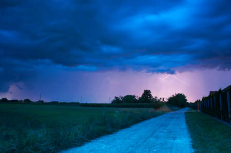 Dark dramatic thunder cloud on summer day