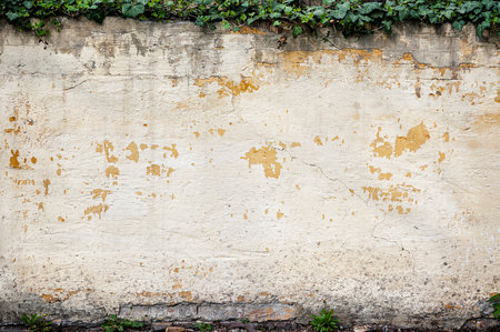 Industrial background, empty grunge urban street with warehouse brick wallの写真素材