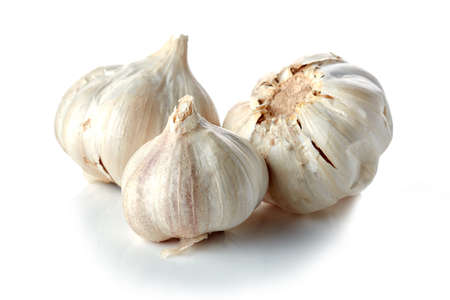 Fresh garlic isolated on white backgroundのeditorial素材