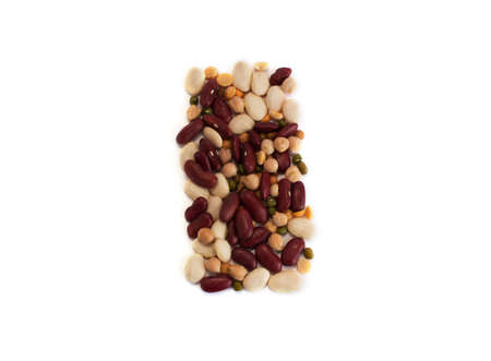 different beans on white