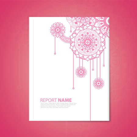 Cover Annual report, Henna Paisley Flowersのイラスト素材