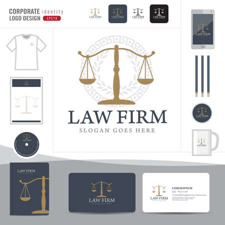 Law logo,law firm,law office,law Logotype corporate identity template,Corporate identity,vector illustratorのイラスト素材