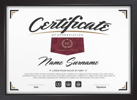 certificate template with clean and modern pattern,Vector illustrationのイラスト素材