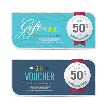 Gift voucher template with colorful pattern,Vector illustrationのイラスト素材