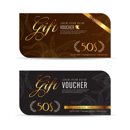 Gift voucher template with premium pattern,Vector illustrationのイラスト素材