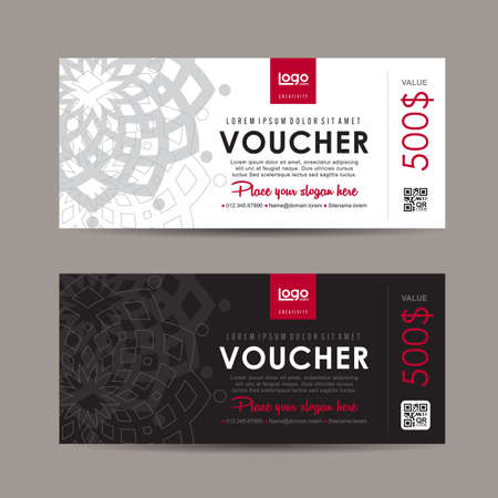 Gift voucher template with colorful pattern,Vector illustrationのイラスト素材
