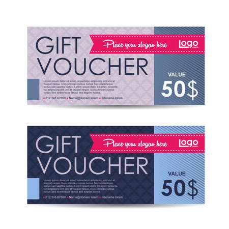 Gift voucher template with colorful patternのイラスト素材