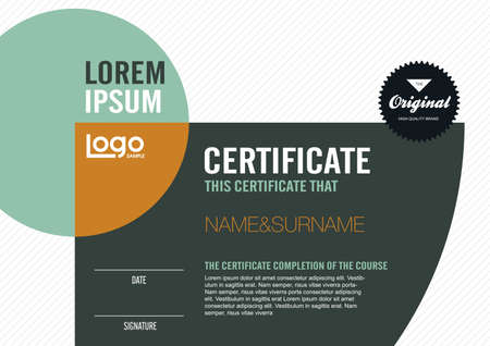 certificate template with clean and modern patternのイラスト素材