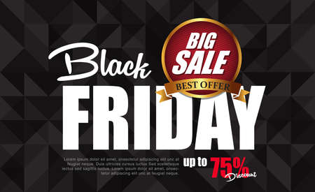 Black Friday sale inscription design template. Black Friday banner. Vector illustrationのイラスト素材