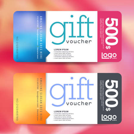 Gift voucher template with colorful pattern,Vector illustrationのイラスト素材