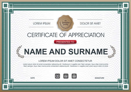certificate template with clean and modern pattern,Vector illustrationのイラスト素材